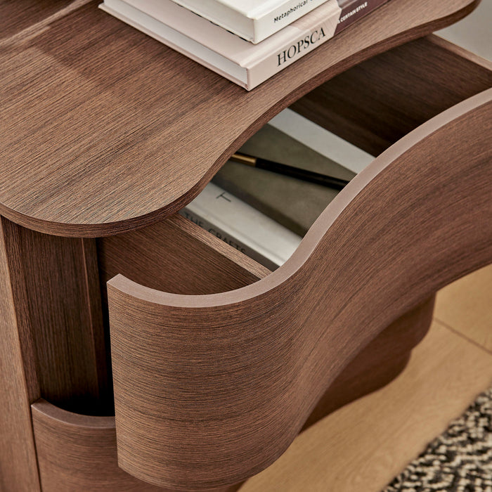 Mirae 2-Drawer Curved Nightstand
