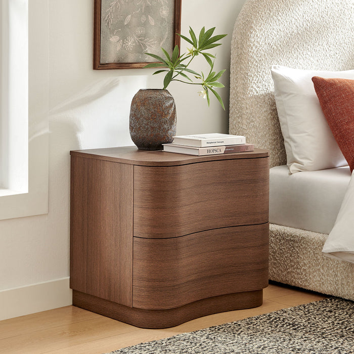 Mirae 2-Drawer Curved Nightstand