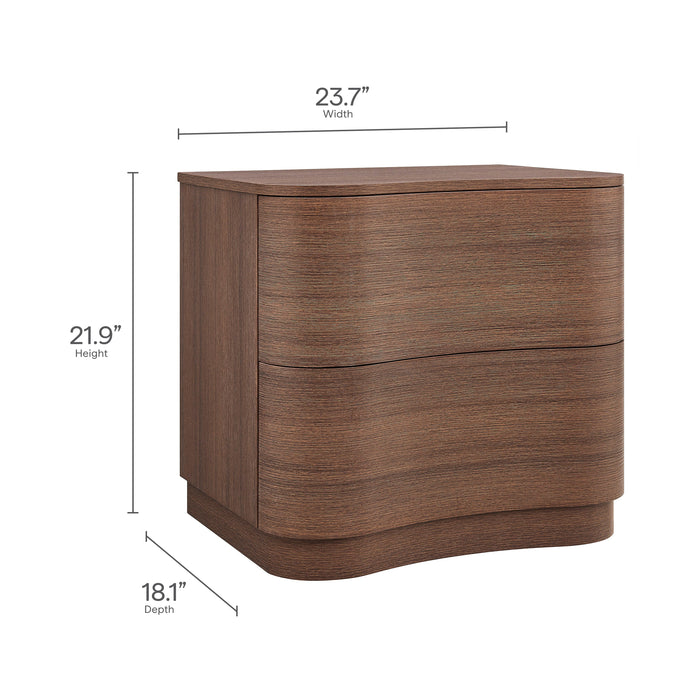 Mirae 2-Drawer Curved Nightstand