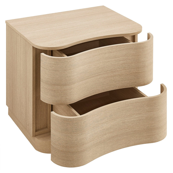 Mirae 2-Drawer Curved Nightstand