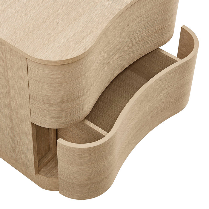 Mirae 2-Drawer Curved Nightstand