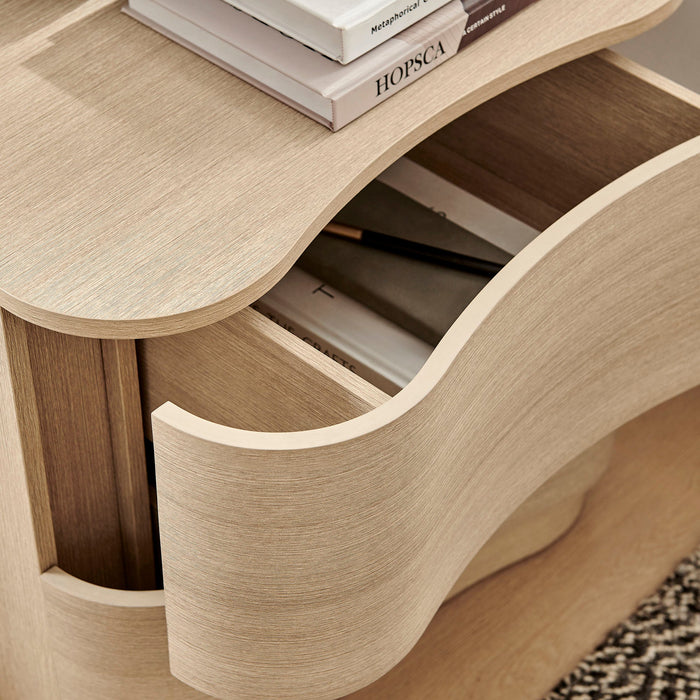 Mirae 2-Drawer Curved Nightstand
