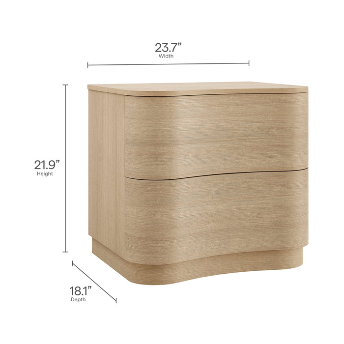Mirae 2-Drawer Curved Nightstand