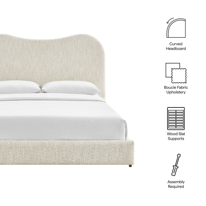 Seluna Boucle Queen Platform Bed