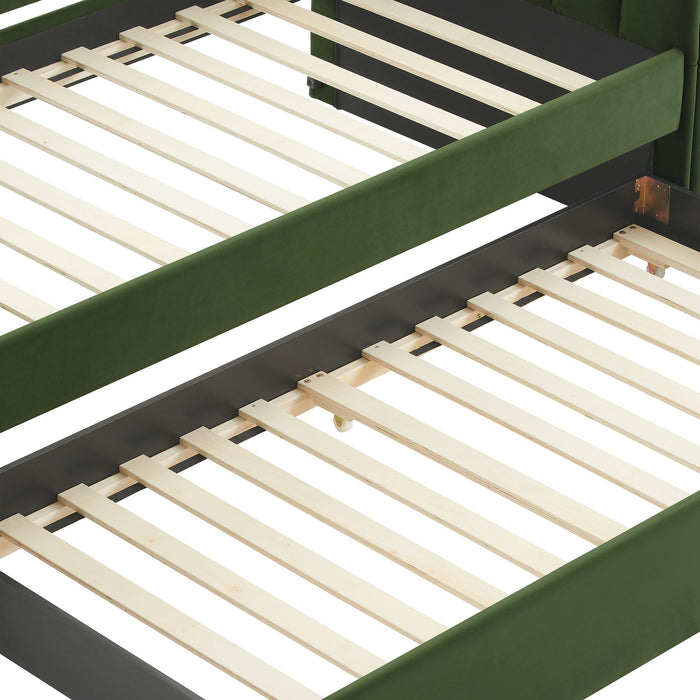 Veyla Channel Tufted Performance Velvet Twin Daybed With Trundle