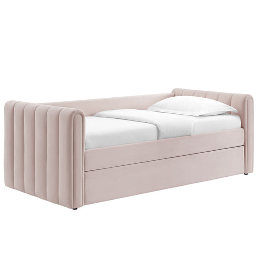 Modway Veyla Channel Tufted Performance Velvet Twin Daybed With Trundle Bedroom Furniture - View 63