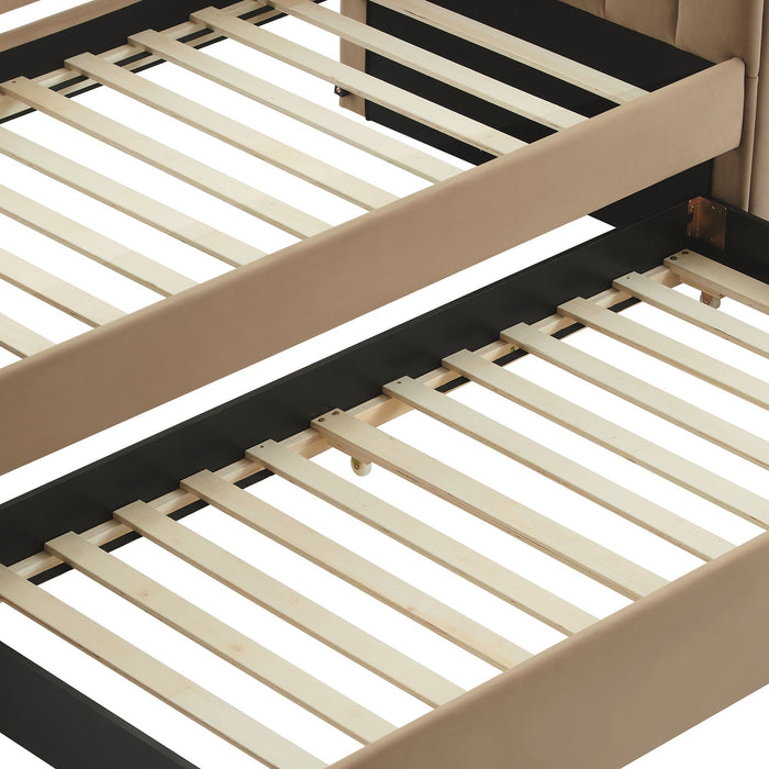 Veyla Channel Tufted Performance Velvet Twin Daybed With Trundle