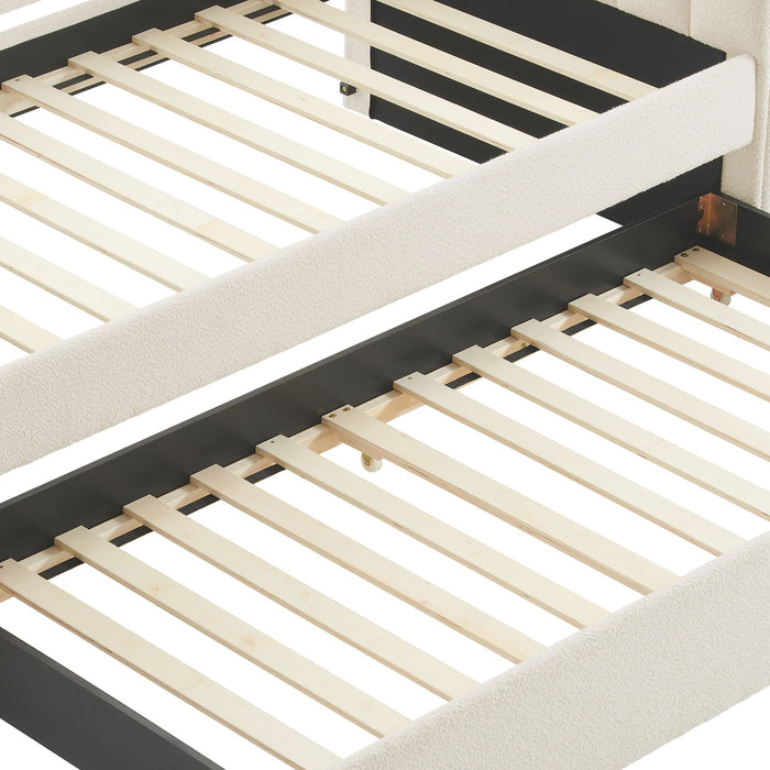 Veyla Channel Tufted Boucle Twin Daybed With Trundle