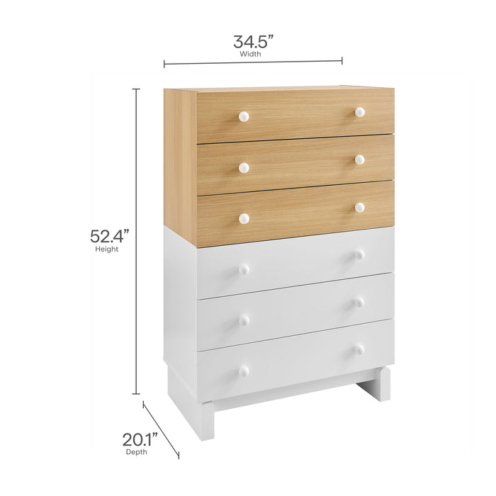 Nolia 6-Drawer Color Block Dresser Chest