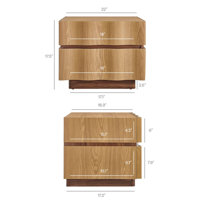 Isola 2 Drawer Nightstand