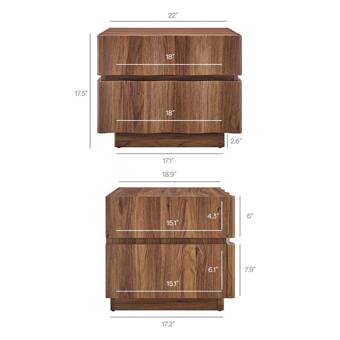 Isola 2 Drawer Nightstand