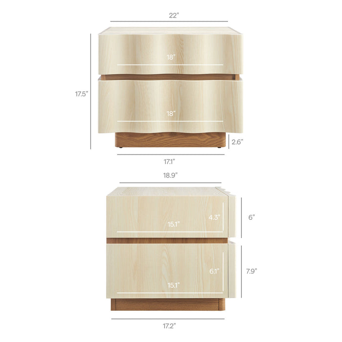 Isola 2 Drawer Nightstand