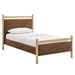 Ginny Vegan Leather Platform Bed Frame Light Oak Canyon / Twin