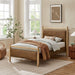 Ginny Vegan Leather Platform Bed Frame Light Oak Canyon / Twin
