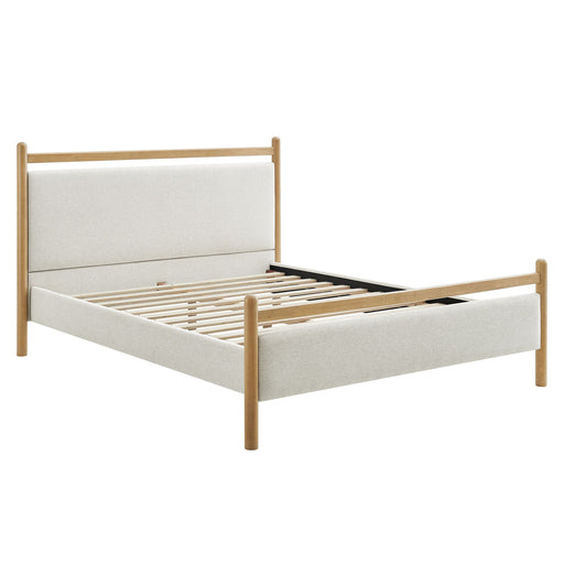 Ginny Platform Bed Frame Light Oak Heathered Ivory / Queen