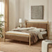 Ginny Vegan Leather Platform Bed Frame Light Oak Canyon / Queen