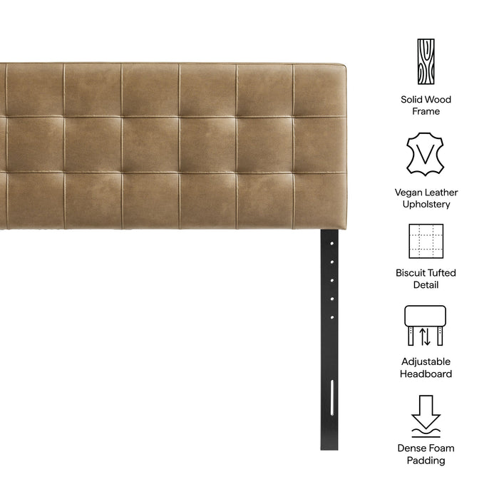 Lily Vegan Leather Headboard Toast / Queen