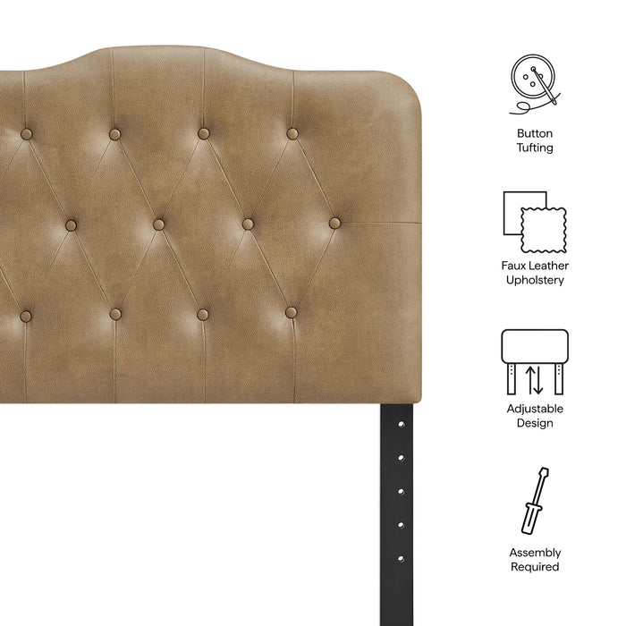 Annabel Faux Leather Queen Headboard Toast / Twin
