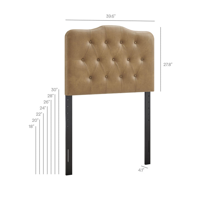 Annabel Faux Leather Queen Headboard Toast / Twin