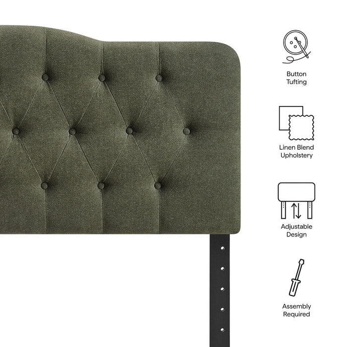 Annabel Upholstered Headboard Sage / Queen