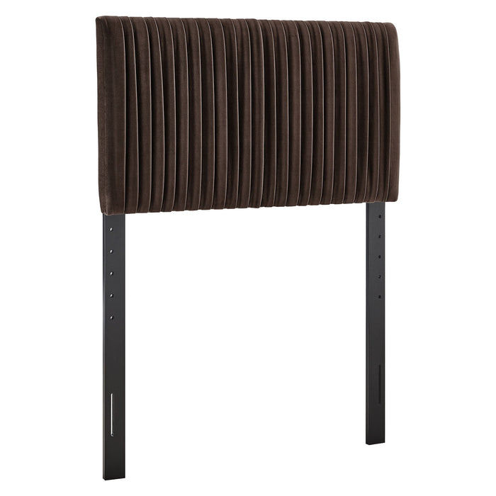 Eloise Upholstered Headboard Chocolate Brown / Twin