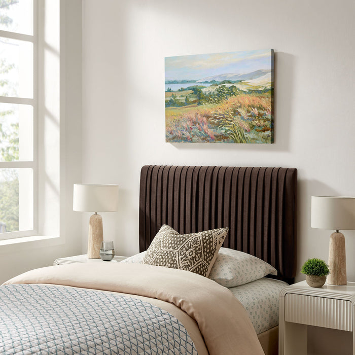 Eloise Upholstered Headboard Chocolate Brown / Twin
