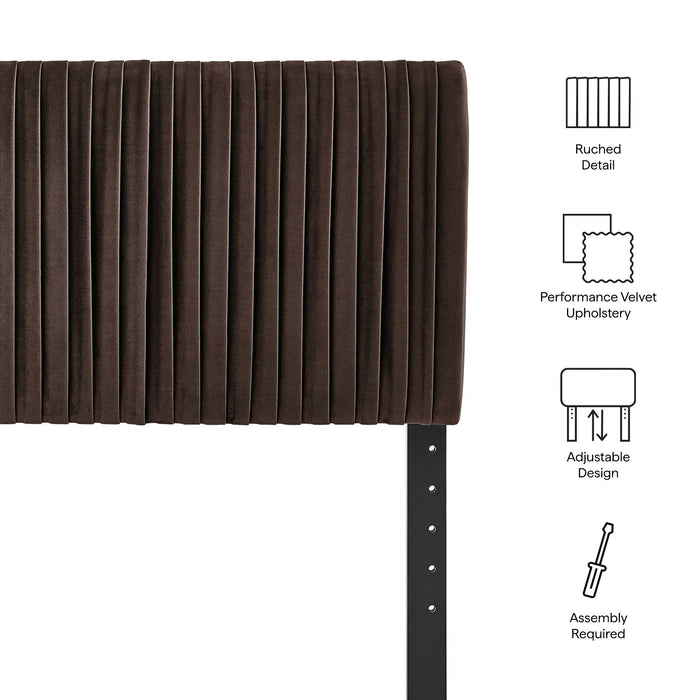 Eloise Upholstered Headboard Chocolate Brown / Twin