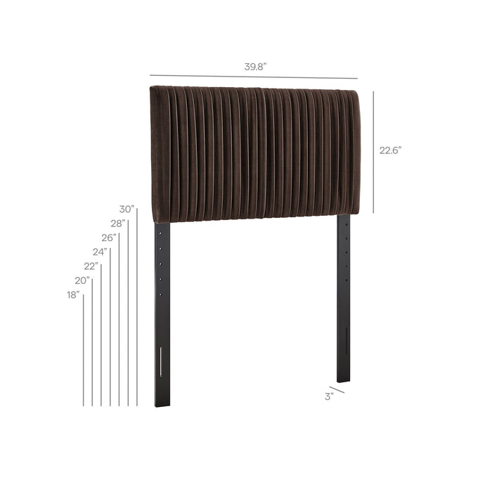 Eloise Upholstered Headboard Chocolate Brown / Twin