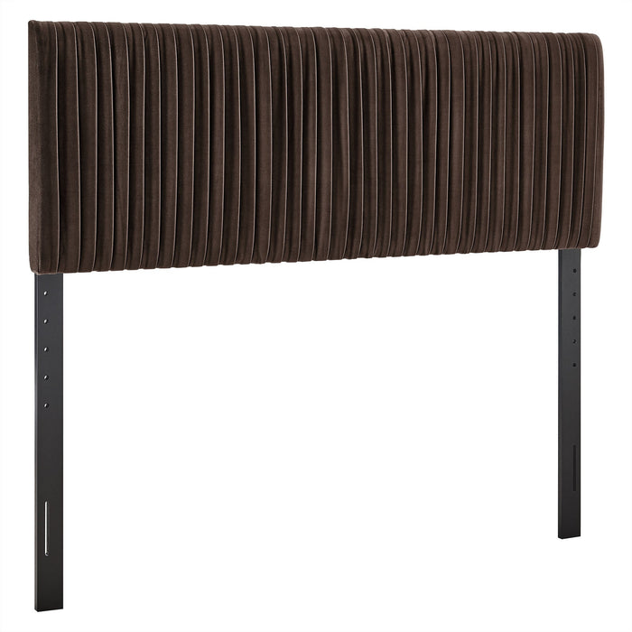 Eloise Upholstered Headboard Chocolate Brown / Queen