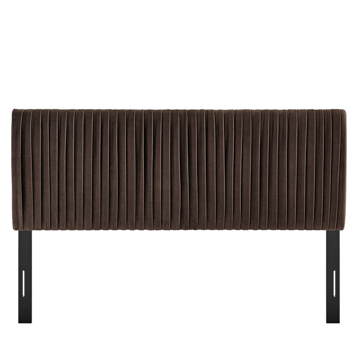Eloise Upholstered Headboard Chocolate Brown / Queen