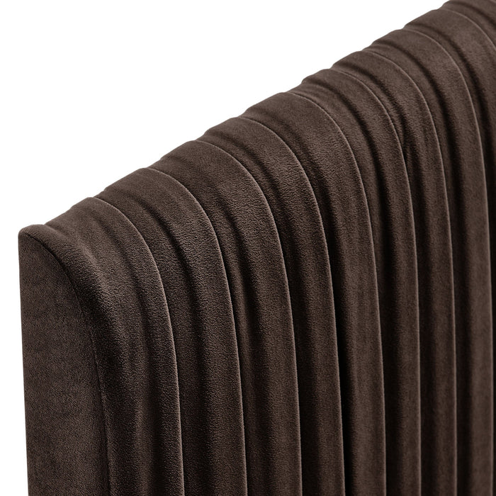 Eloise Upholstered Headboard Chocolate Brown / Queen