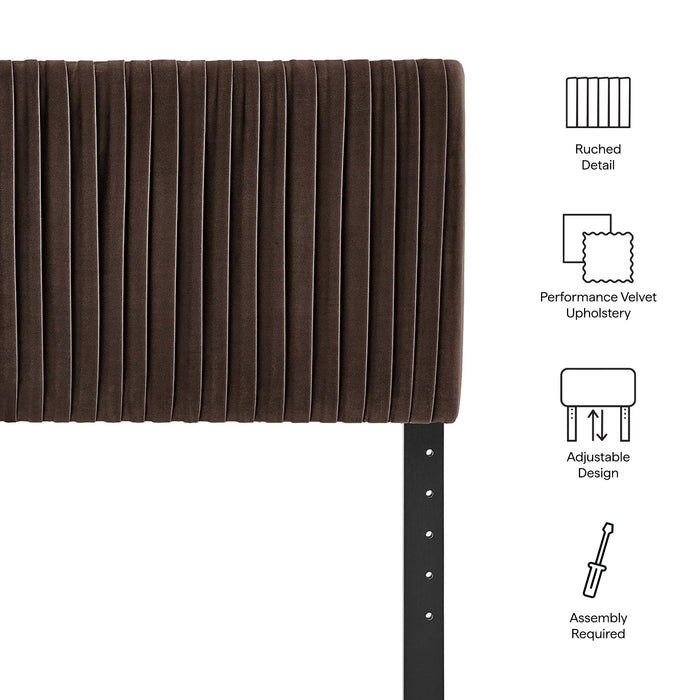 Eloise Upholstered Headboard Chocolate Brown / Queen