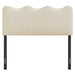 Athena Striped Fabric Upholstered Headboard Oatmeal Stripe / Queen