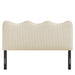 Athena Striped Fabric Upholstered Headboard Oatmeal Stripe / Queen