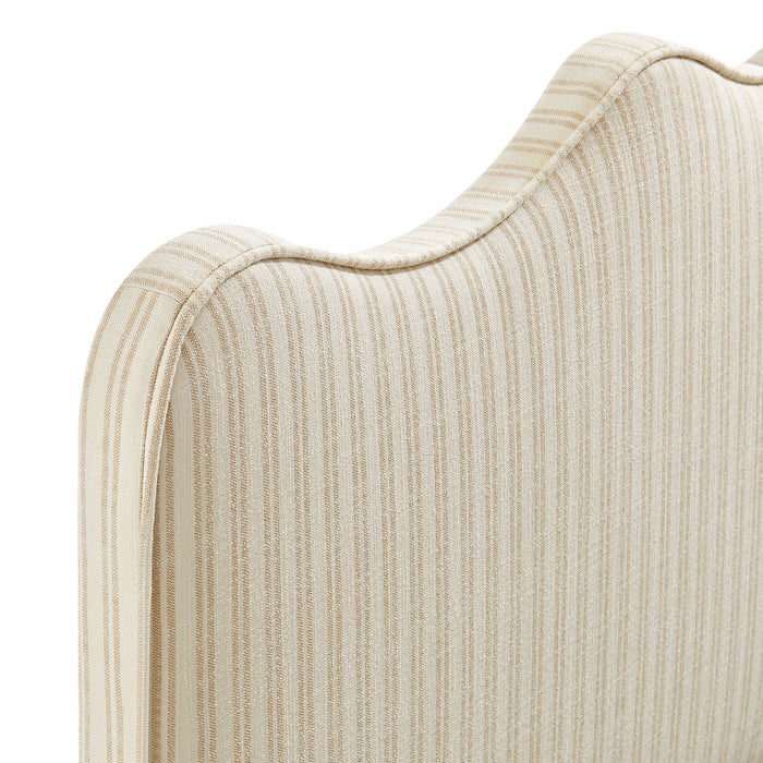 Athena Striped Fabric Upholstered Headboard Oatmeal Stripe / Queen