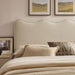 Athena Striped Fabric Upholstered Headboard Oatmeal Stripe / Queen