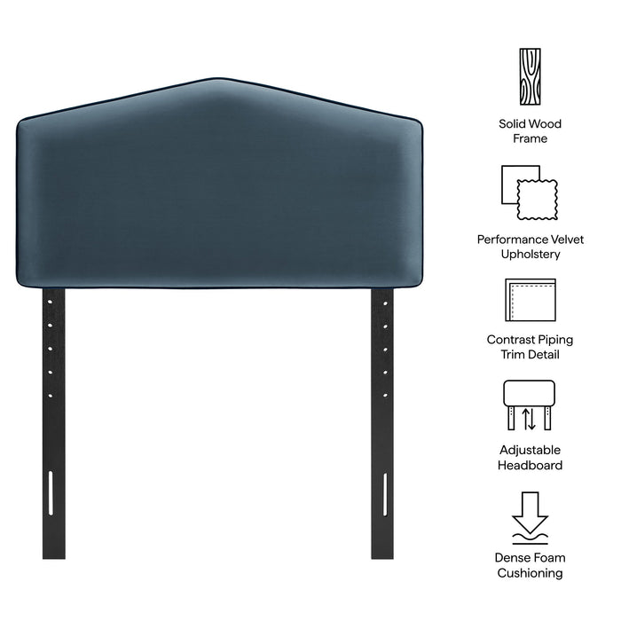 Cosette Performance Velvet Headboard Cadet Blue / Twin