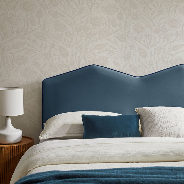 Cosette Performance Velvet Headboard Cadet Blue / Queen
