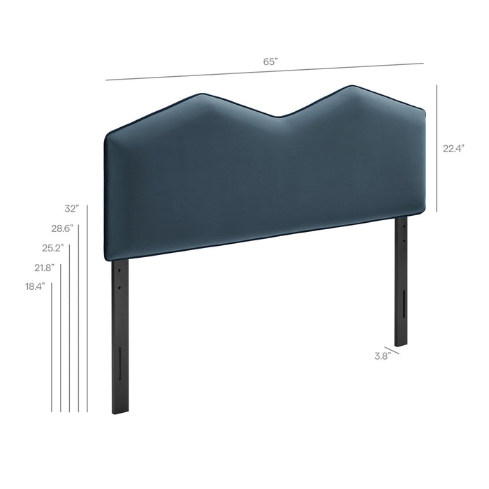 Cosette Performance Velvet Headboard Cadet Blue / Queen