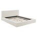 Luma Chenille Upholstered Platform Bed Frame Ivory Fabric / Queen