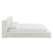 Luma Chenille Upholstered Platform Bed Frame Ivory Fabric / Queen