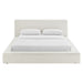 Luma Chenille Upholstered Platform Bed Frame Ivory Fabric / Queen