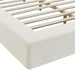 Luma Chenille Upholstered Platform Bed Frame Ivory Fabric / Queen
