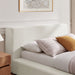 Luma Chenille Upholstered Platform Bed Frame Ivory Fabric / Queen