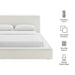 Luma Chenille Upholstered Platform Bed Frame Ivory Fabric / Queen