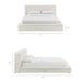 Luma Chenille Upholstered Platform Bed Frame Ivory Fabric / Queen