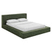 Luma Chenille Upholstered Platform Bed Frame Eucalyptus / Queen
