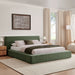 Luma Chenille Upholstered Platform Bed Frame Eucalyptus / Queen