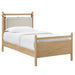 Leni Wood Platform Bed Frame Light Oak Heathered Ivory / Twin