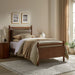 Leni Vegan Leather and Wood Platform Bed Frame Walnut Mushroom / Twin